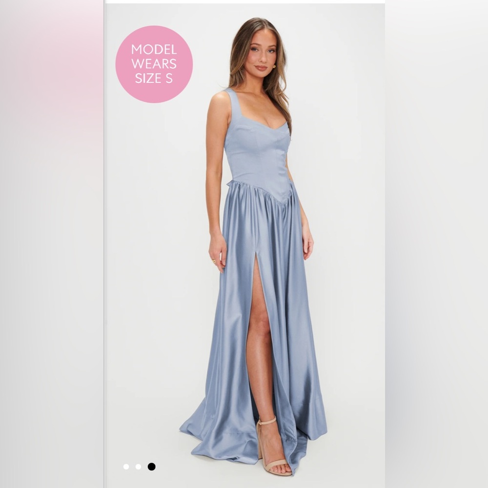NWOT SHOW ME YOUR MUMU - Abigail Maxi Dress color: steel blue size: XL - Picture 3 of 3